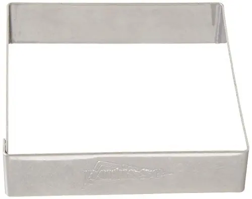 Produktbild: 4er Set quadratische Tortenringe aus Edelstahl mit Rand 8 x 2cm