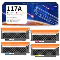 Produktbild: 4er-Pack 117A Kompatibel als Ersatz für HP 117A Toner Set für Color Laser MFP 178nwg 179fwg 150nw 179fnw 150a 178nw W2070A W2071A W2072A W2073A Tonerkartusche (Schwarz Cyan Gelb Magenta)