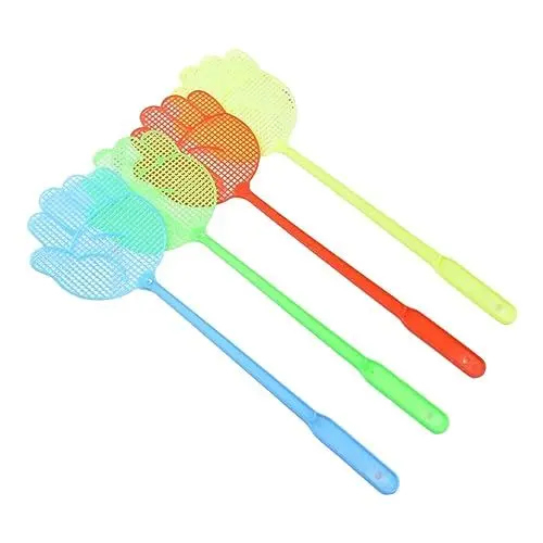 Produktbild: 4er-Pack Fliegenklatschen in Farben, manuelles Kunststoff-Fliegenklatschen-Set Nematoden Fruchtfliegen (Light blue, One Size)