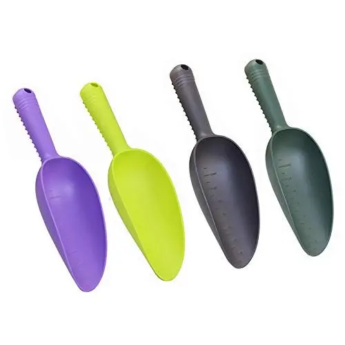 Produktbild: 4er-Pack Kunststoff-Gartenschaufeln, Pflanzen-Handschaufelkellen mit Skala, Multifunktionale Pflanzen-Handschaufelkellen, Gartenbodenschaufel für Bodentransplantation, Jäten, Bewegen,(4 Packung)