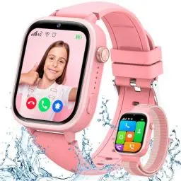 Produktbild: 4G Smartwatch Kinder, IP68 Wasserdicht Smartwatch Kinder mit GPS, Telefon, Videoanruf, Voice Chat, SOS, Schulmodus, Schrittzähler, Wecker, Schlafen, Kinderuhr für Mädchen und Jungen 3-14 Jahren Rosa