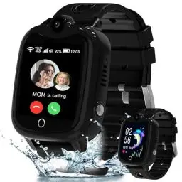 Produktbild: 4G Smartwatch Kinder, Kinder Smartwatch mit GPS und Telefon, IP68 Wasserdicht GPS Uhr Kinder, Videoanruf Voice Chat SOS Schulmodus Wecker Spiel, Kinderuhr Geschenk für Mädchen und Jungen 3-14 Jahren