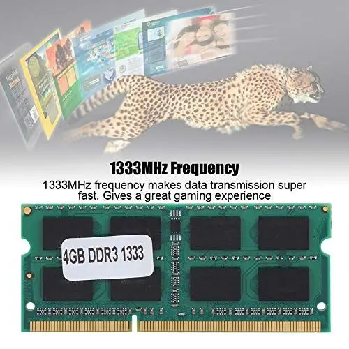 Produktbild: DDR3-Notebookspeicher, DDR3 4 GB, 1333 MHz für Schnelle Datenübertragung Geeignet mit 204 Pin Hohe Entstörungs und Antistatische Eigenschaften zu Erzielen DDR3
