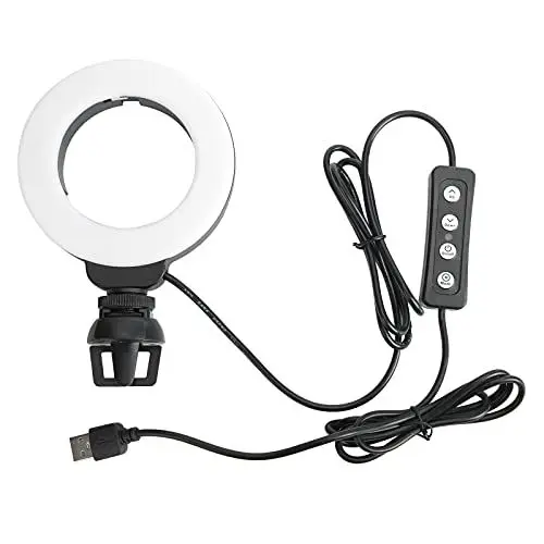 Produktbild: 4in LED Dimmbares Ringlicht Tragbar, Hohe Helligkeit Dimmbar RGB LED Selfie Ringlicht Handyhalter Hohe Fotografie Magnetische LED mit Clip für Live Video Laptop Tablet PC