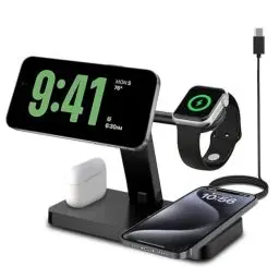 Produktbild: 4in1 Magnetisches Kabelloses Ladegerät,kompatibel mit Magsafe Ladegerät für iPhone 16/15/14/13/12,15W Faltbare schnelle Ladestation für Apple Watch 10/9/8/7/6/5/Ultra und Airpods (Kein Stecker)