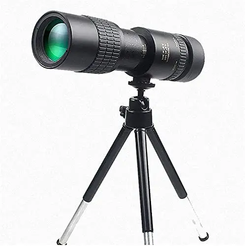 Produktbild: 4K 10–300 x 40 mm Zoom-Monokular-Teleskop, tragbares Monokular-Teleskop mit Smartphone-Halterung und Stativ, wasserdichtes Anti-Beschlag-Nachtsicht-Monokular für Jagd, Camping, Reisen und Wandern