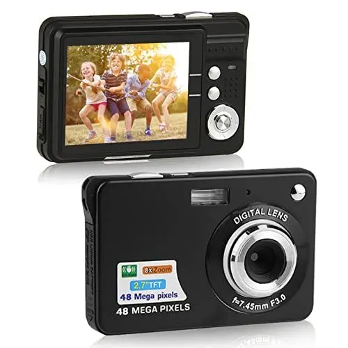 Produktbild: VBESTLIFE 4K 48 MP Digitalkamera, 2,7-Zoll-LCD mit 8-fachem Zoom, Tragbare HD-Vlogging-Kamera, Taschenvideokamera, Integriertes Aufhelllicht