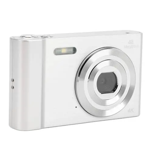 Produktbild: 4K Digitalkamera, 48 MP 1080P HD, 2,4 Zoll IPS Bildschirm, 16 facher Digitalzoom, Erweiterbarer Speicher, Taschen Kompaktkamera für Teenager und Zum Fotografieren, Reisen,
