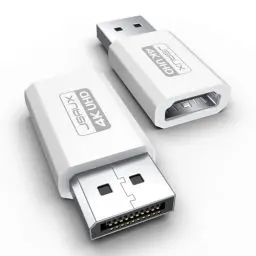 Produktbild: 4K DisplayPort zu HDMI Adapter 2-Stück, JSAUX DP PC zu HDMI Monitor Konverter Video UHD 2K@120Hz,4K@30 DP Stecker zu HDTV Buchse Adapter Kompatibel mit Dell, Lenovo, HP,GPU, AMD, NVIDIA, Desktop -Weiß