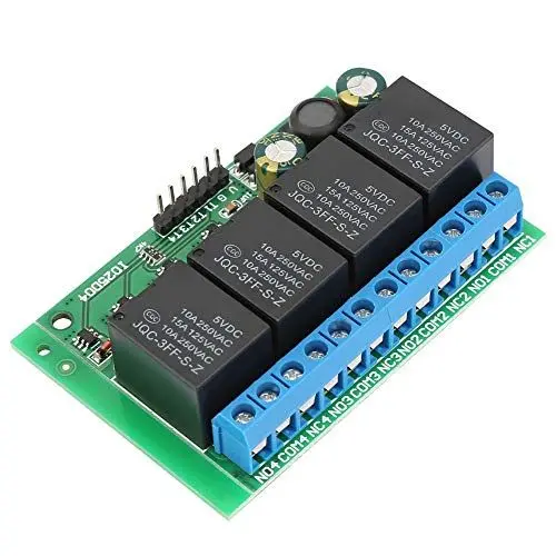 Produktbild: 4-Kanal-Relaismodul, Selbstverriegelnd, Geeignet für Automobile, Elektronische Motoren, Smart Home, Notbeleuchtung, Mikrocontroller, Entwicklungsplatine, Spielzeugauto mit