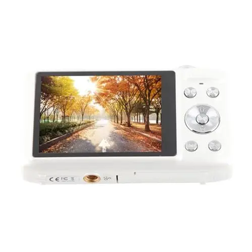 Produktbild: 4K-Digitalkamera, Automatischer Beauty-Modus, 2,88-Zoll-IPS-Bildschirm, Kleine Teenager-Kamera für Reisen (White)