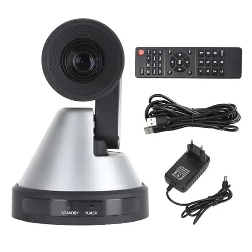 Produktbild: 4K-Konferenzraum-PTZ-Kamera, 10-Fach-Zoom-Meeting-Live-Streaming-Videokamera, USB-Plug-and-Play, Fernbedienung, Winkel Einstellbar, für Zoom Skype YouTube, Windows Linux Android