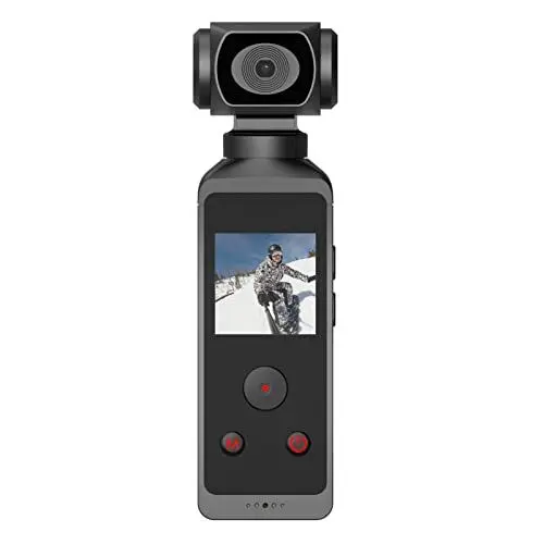 Produktbild: 4K-Pocket-Action-Kamera, WiFi-Videocamcorder, 1,3-Zoll-Bildschirm, 16 MP Foto, 270 ° Drehbar, Unterstützung für Externes Mikrofon, Tragbare Kamera für Vlog
