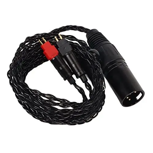 Produktbild: 4-poliger Symmetrischer XLR-Kopfhörerkabel-Ersatz, Versilbertes Kabel, für HD650 HD660 S HD6XX HD600 HD580 HD535 HD545 HD565 HD265 HD525
