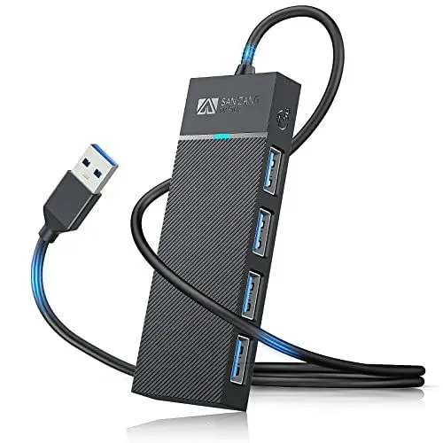 Produktbild: 4-Port USB Hub 3.0 mit 50cm Kabel,Ultra Slim USB hub,USB verteiler 3.0 Datenhub Extra Leicht Super Speed für MacBook Air/Pro/Mini, iMac, XPS, Laptop, USB Flash Drives, Mobile HDD und mehr