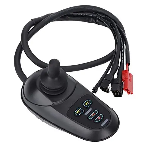 Produktbild: 4P-Rollstuhl-Joystick-Controller, 4-Tasten-Joystick-Tastatur-Controller für Gebürstete Elektrische Rollstühle, Ersatz mit Bremshorn, 24-V-Gleichstrommotoren für Elektrorollstühle