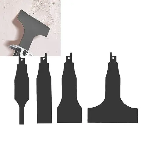 Produktbild: 4-teilige Säbelsägen-Schaberklinge, Sawzall-Schaberklingen, Fliesenboden-Reinigungsschaber, Multifunktionale Fliesenreinigungswerkzeuge aus Hartstahl, 10 Mm/30 Mm/50 Mm/100 Mm