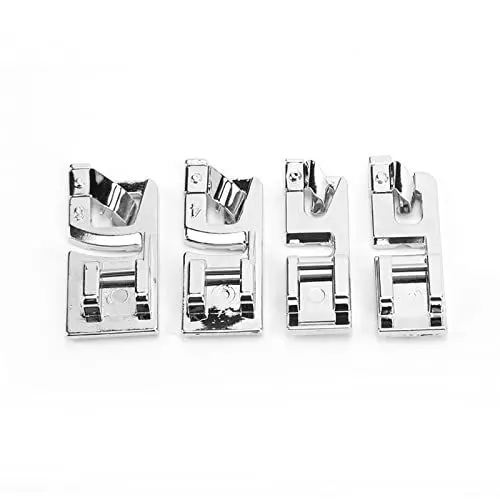Produktbild: 4-teiliger Rollsaum-Nähfuß, Saum-Druckfüße, Breites Rollsaum-Fuß-Set, Schmaler Fuß-Säumer-Set für Singer Low Shank-Nähmaschine