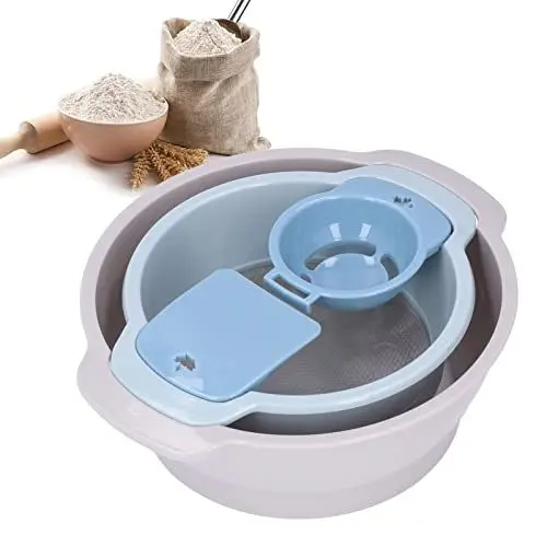 Produktbild: Cocoarm 4-teiliges Pollensieb-Set, Sieb-Mehlsieb-Set, Stapelbares Design, Leichtes Trimmtablett mit Netz für das Backen in der Küche,24,5 x 7,8 cm