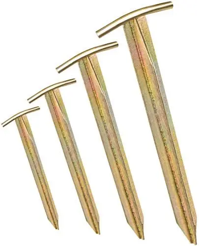 Produktbild: 4X Zelt-Heringe - Länge: 30 cm, Breite: 2,5 cm - T-Profil | Heringe | Erdnägel | Bodenanker aus verzinktem Stahl zur Befestigung & Fixierung (4)
