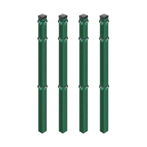 Produktbild: 4x Eckpfosten zum Einbetonieren für Mattenhöhe 60/63 cm | 6x6x120 cm | Grün RAL 6005