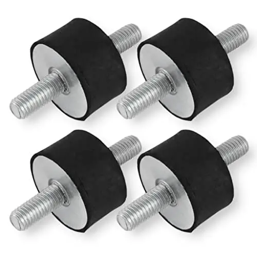 Produktbild: 4x Gummipuffer Anti-Vibration Schwingungsdämpfer Silentblock Maschinenfüße Metall Gewinde ((Q) M10 48x30mm)
