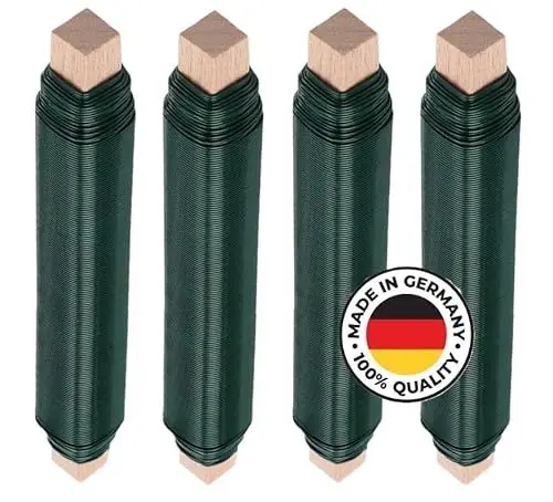 Produktbild: 4x Weichgeglühter PREMIUM Basteldraht / Blumendraht Made in Germany Ø0,65mmx38m je Stück | Äußerst biegsam, stabil & flexibel als Bindedraht, Wickeldraht, Pflanzendraht, Floristendraht, Pflanzenhilfe