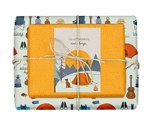 Produktbild: 4x dabelino Geschenkpapier Reise/Camping + Karte 