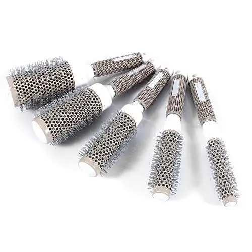Produktbild: 5 Größen Rundbürsten, Nano Thermische Keramik Rundkamm Zylinder Haarkamm für lockiges Haar, Haarglättung, Styling Trocknen