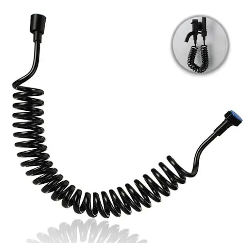 Produktbild: 5 Meter Teleskopischer Duschschlauch, Brauseschlauch Feder Spiralschlauch Wasser Schlauch Dusche Flexible Duschschläuche Badezimmer für Handbrause Bidet Waschbecken