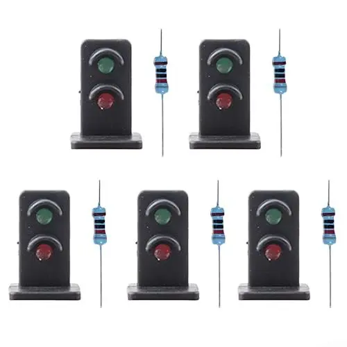 Produktbild: 5 PCS OO HO Gauge 20mm Modellbahn LEDs Made Grün/Rot Zwerg Signale 2 Aspekte, Modelleisenbahn Block Signale Grün/Rot Signal
