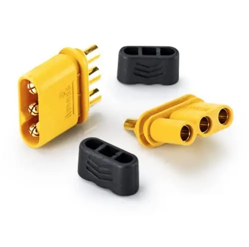 Produktbild: 5 Paar 10 Stück Premium MR30 R30 Original Amass 3Pin 3Pol Goldstecker Stecker Buchse für Multirotor Brushless Motor Hochstrom Verpolungsicher Male Female Steckverbindung RC von Mr. Stecker Modellbau®