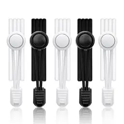 Produktbild: 5 Paar Schnürsenkel ohne Bindung, 3 Stück weiß + 2 Stück schwarz, Schnürsenkel ohne Bindung für Erwachsene, Schnürsenkel für Sneaker, elastische Schnürsenkel, Schnürsenkel, Schnürsenkel für Sneaker