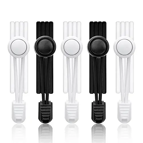 Produktbild: 5 Paar Schnürsenkel ohne Bindung, 3 Stück weiß + 2 Stück schwarz, Schnürsenkel ohne Bindung für Erwachsene, Schnürsenkel für Sneaker, elastische Schnürsenkel, Schnürsenkel, Schnürsenkel für Sneaker