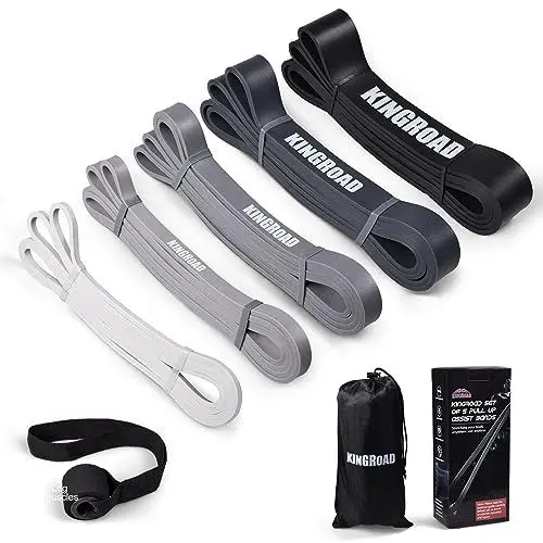 Produktbild: 5 Resistance Bands Set, Verschiedene Ebenen Widerstandsbänder Set mit Türanker für Kraftraining und Pilates, Pull up Band Resistance bänder Fitnessbänder Set wiederstandsband calisthenics bands(Black)