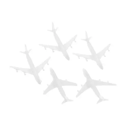 Produktbild: 5 STK Modellbaumaterialien modellflugzeuge kleines Flugzeugspielzeug Flugzeugmodell basteln Raumdekoration kleines Spielzeugflugzeug Büroflugzeugdekor Wohnaccessoires Plastik Weiß Abaodam