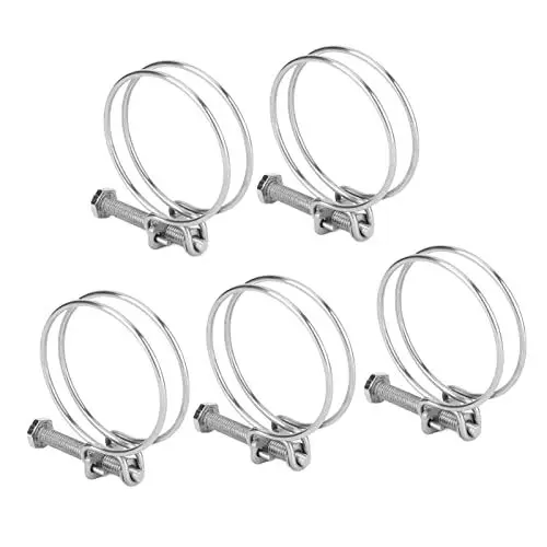 Produktbild: 5 STÜCKE Doppeldraht-Schlauchklemme, Verstellbare Schlauchklemme aus Edelstahl 304, Schlauchverbindung für Den Industriellen Hausgebrauch(65-70mm),andere Befestigungselemente