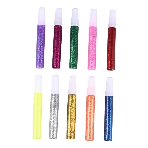Produktbild: 5 Sätze à 50 Stück Glitzerstifte Abwaschbarer Glitzerkleber Flare-stifte Glitzerlackmarker Glitzermarker Blitz Klebestift