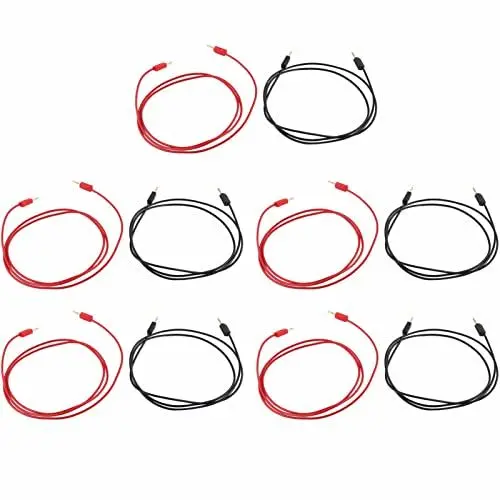 Produktbild: 5 Sets Bananenstecker Testleitung Vergoldung Bananenstecker Testkabel Messleitungen Sets mit 2 Mm Klinke für Elektroprojekte Service Shops Industrie