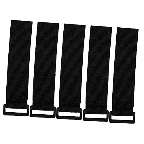 Produktbild: Hoement Elastische Kabelbinder Mit Haken Und 5er-pack Nylon-befestigungsbänder Zum Organisieren Von Kabelbindern