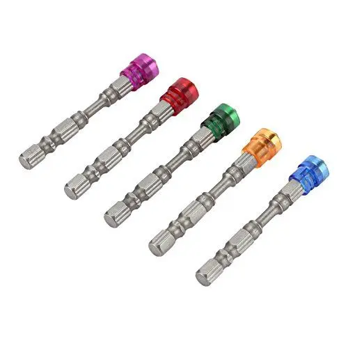 Produktbild: 5 Stück 1/4 Schaft Magnetischer Rigips Bit Embout Visseuse Cruciforme Bits S2 Stahl PH2 Elektrobohrer Bit für Schnellbauschrauben (gelb)(Bunt)