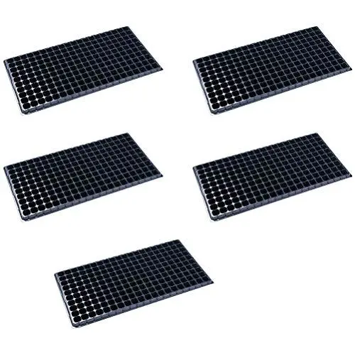 Produktbild: 5 Stück 200 Setzlingsschale Mit 200 Löchern Plug-Fach Starterschalen Für Setzlinge Keimkuppel Starter-kit Gartenpflanzer Anzuchttopf Sämlingstopf Tablett Recycelter Kunststoff
