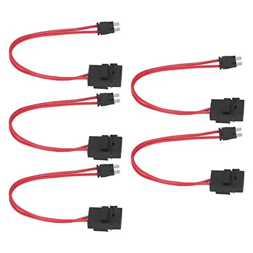 Produktbild: 5 Stück Auto-Sicherung, 32 V AC, Kleine Verlängerung für Fahrzeug-Geldautomaten, 20 A, 16 AWG, mit 5 Sicherungen, ACK S 10,9 Mm Halter, 16 AWG, Zerstörungsfrei, Beleuchtungs- und