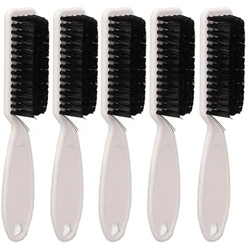 Produktbild: 5 Stück Bartbürste, Friseurbürste, Ergonomischer Griff mit Nylonborsten, Multifunktionale Bartbürste für Männer, Zum Reinigen von Gebrochenem Haar (Weiss)