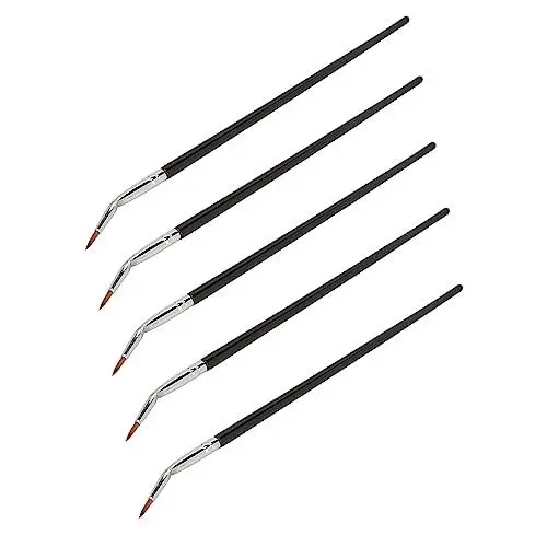Produktbild: 5 Stück Eyeliner-Pinsel, Fein Abgewinkelt, Ultradünn, Abgeschrägter Flacher Winkel, Eyeliner-Pinsel, Präzisionspinsel, Augen-Make-up, Abgewinkelte Eyeliner-Pinsel, Kosmetisches Werkzeug für Concealer
