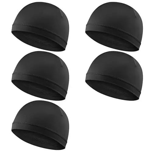Produktbild: 5 Stück Fahrradmütze Unter Helm Laufmütze Multifunktionale Wintermütze Skull Cap Helmfutter Winter Warme Dünne Mütze Geeignet zum Radfahren Fahrrad Helm Mütze Radmütze Sportmütze für Herren Damen