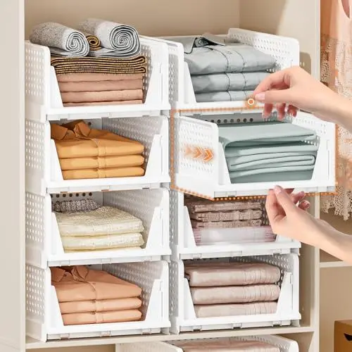 Produktbild: 5 Stück Faltbarer Kleiderschrank Organizer Schrank Closet Organizer, Faltbar Lagerkisten Schublade Aufbewahrungsboxen Storage Box für Schlafzimmer, Küche, Bad, Büro (5L)