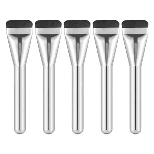 Produktbild: 5 Stück Foundation Make Up Pinsel Ultra Thin Foundation Brush Flacher Flüssiger Foundation Make Up Pinsel Flach Weiches Haar für Cremige Pudrige oder Flüssige Foundation