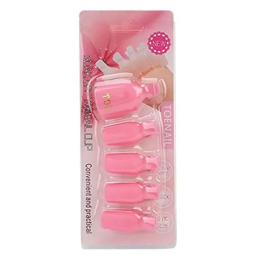 Produktbild: 5 Stück Gel-Nagellack-Entferner-Clips, Nail Art Soak Off Clip UV-Gel-Nagellack-Entfernungs-Wrap-Werkzeug, Zehen-Gel-Entferner-Clips-Entferner-Reiniger-Zehennagel-Werkzeug(Rosa)