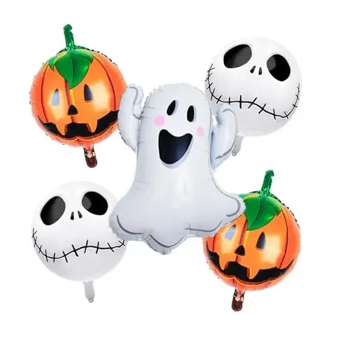 Produktbild: 5 Stück Halloween Luftballons Geist Halloween Folienballons Geist Riese, Halloween Deko Geist Helium Luftballons